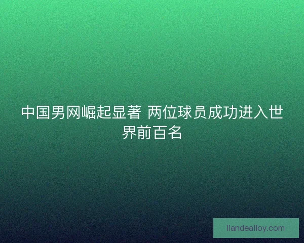 中国男网崛起显著 两位球员成功进入世界前百名 中国男网崛起显著 两位球员成功进入世界前百名