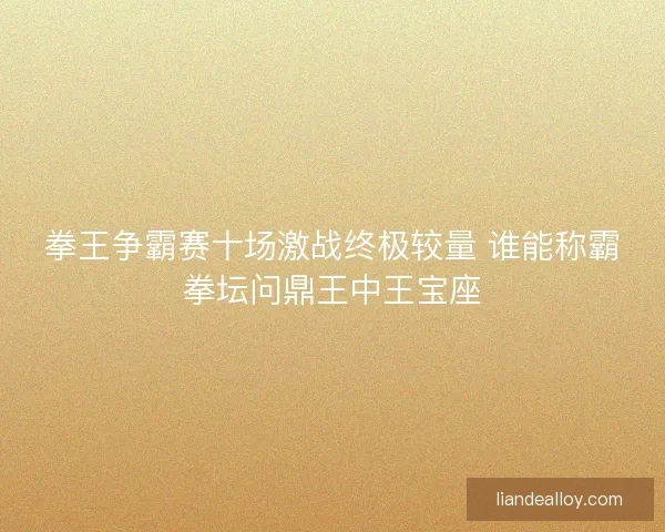 拳王争霸赛十场激战终极较量 谁能称霸拳坛问鼎王中王宝座 拳王争霸赛十场激战终极较量 谁能称霸拳坛问鼎王中王宝座